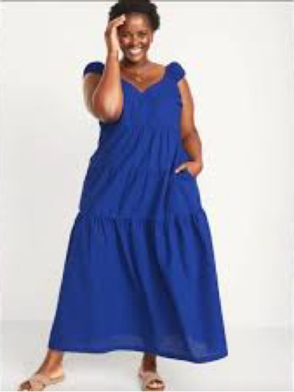 Old Navy Royal Blue Tiered Maxi Dress